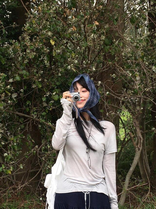 微透格紋三角巾