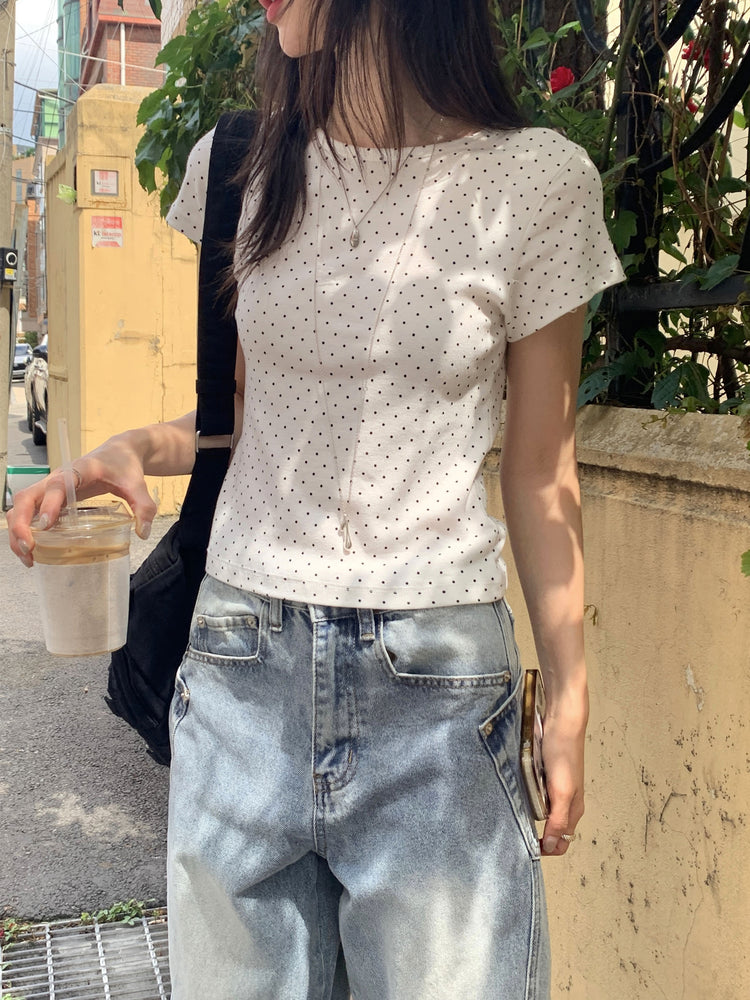 波點細節修身上衣