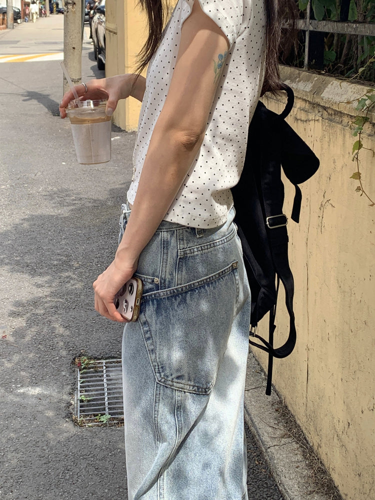 波點細節修身上衣