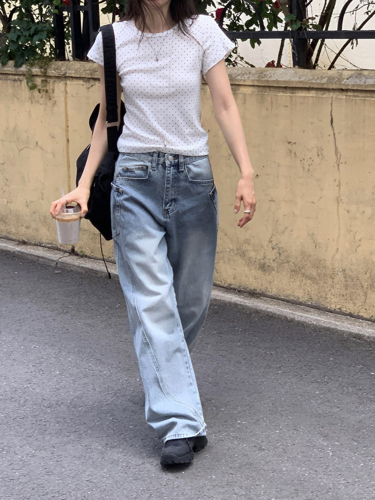 波點細節修身上衣