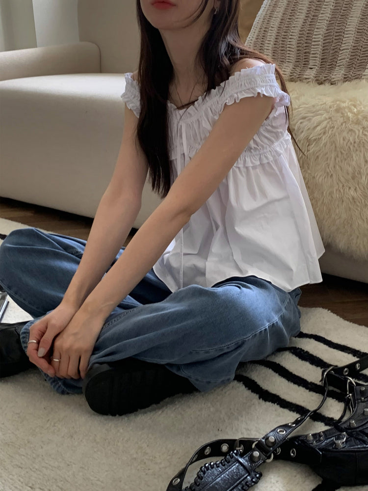 抓皺綁帶細節兩穿上衣