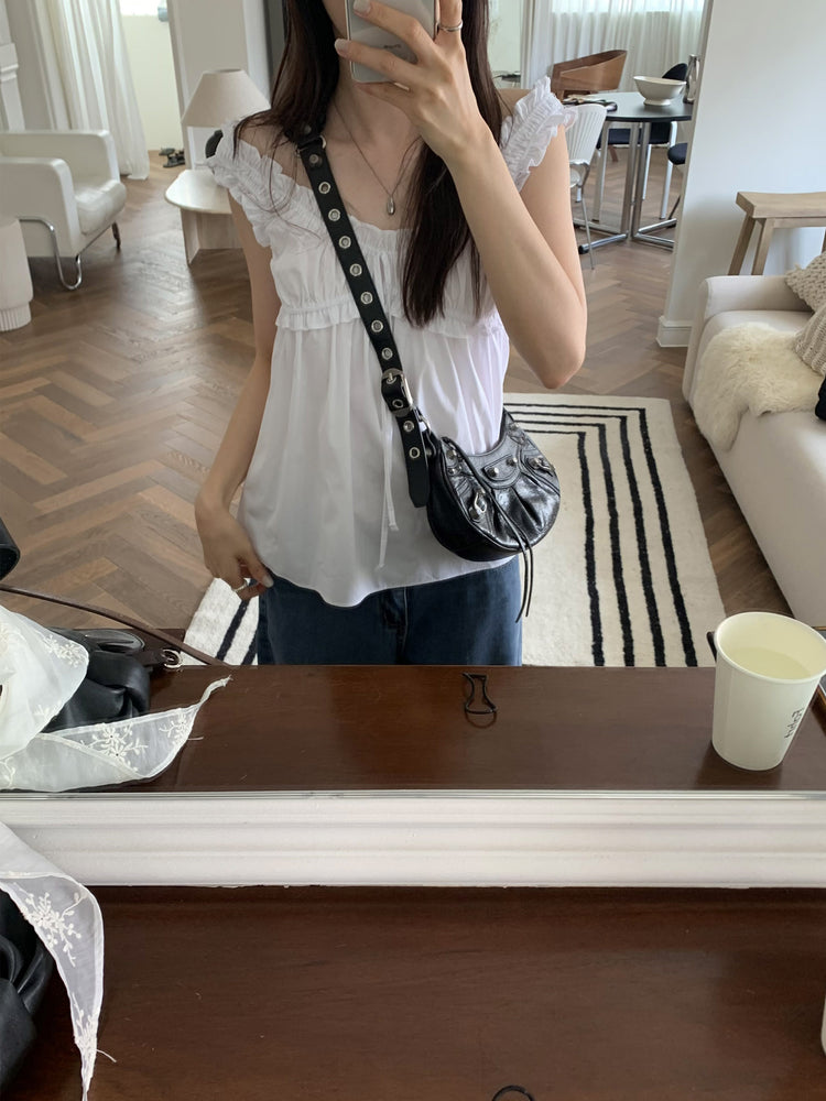 抓皺綁帶細節兩穿上衣