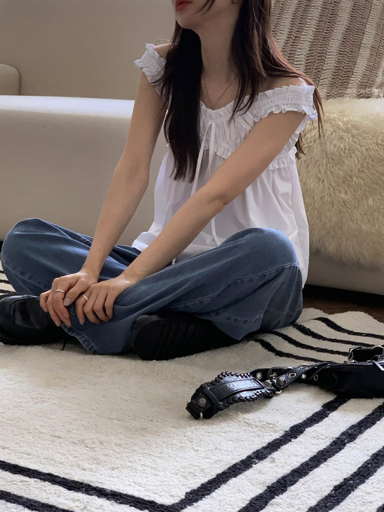 抓皺綁帶細節兩穿上衣