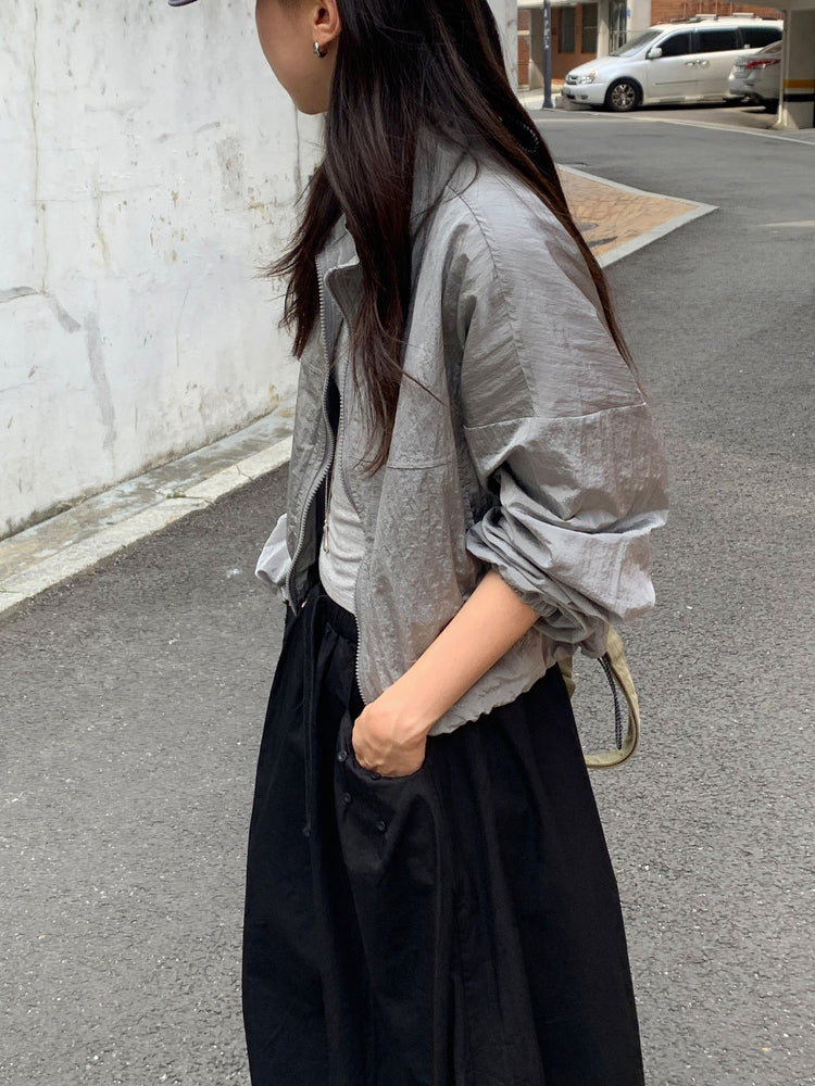 束口抽繩口袋細節泡泡裙