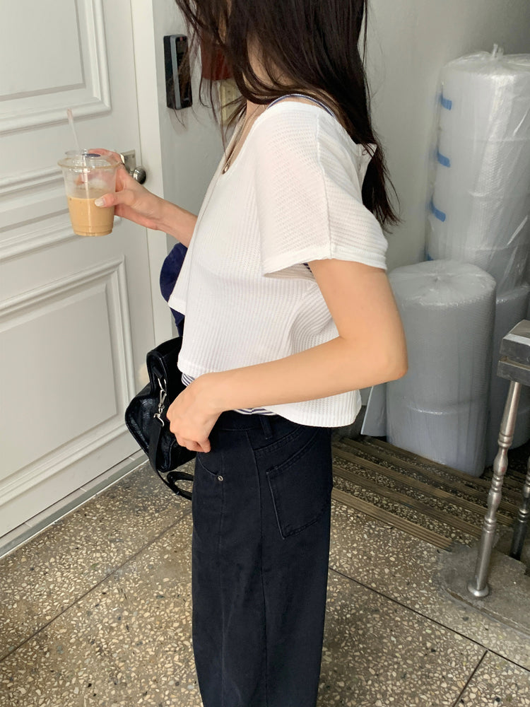 夏日清涼垂感牛仔直褲