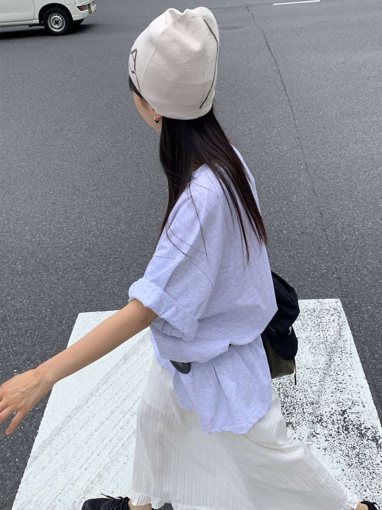 暗紋理荷葉邊細節半裙