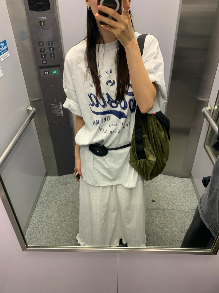 復古圖案休閒oversize t