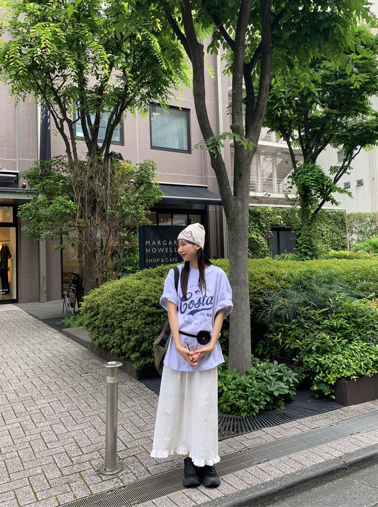 復古圖案休閒oversize t
