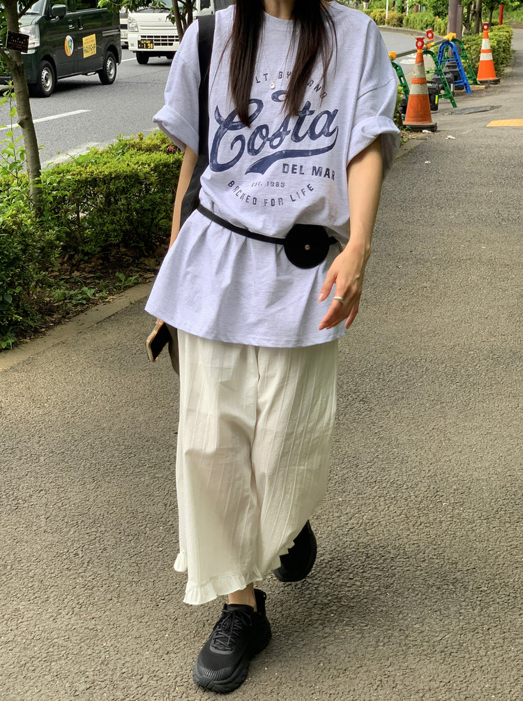 復古圖案休閒oversize t
