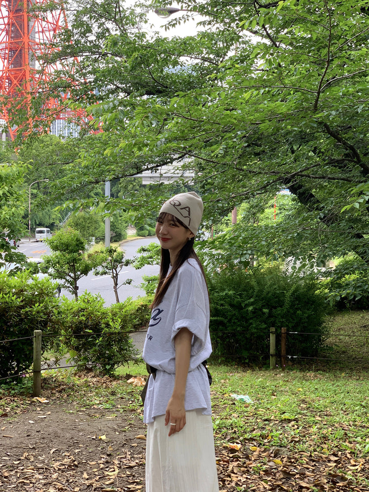復古圖案休閒oversize t
