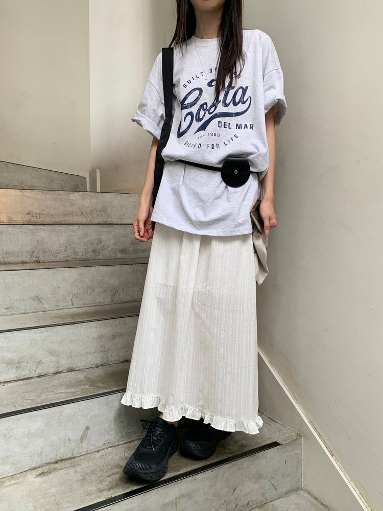 復古圖案休閒oversize t