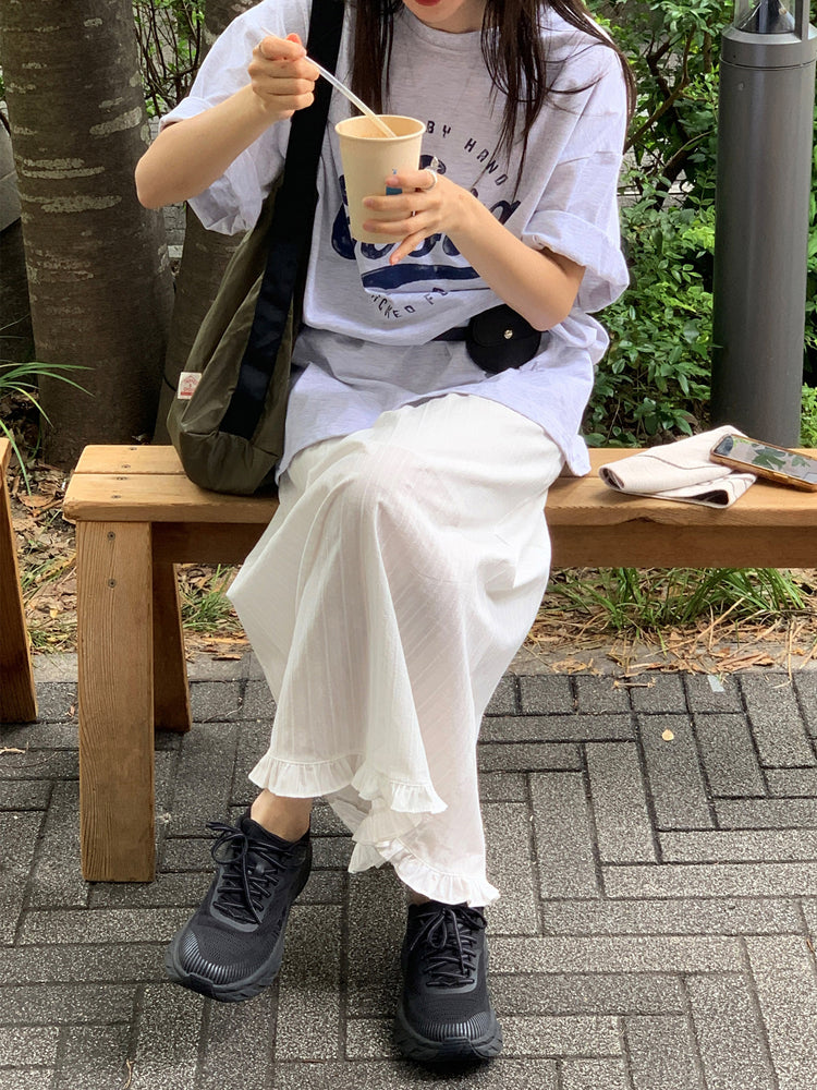 復古圖案休閒oversize t