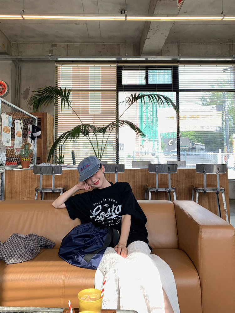 復古圖案休閒oversize t