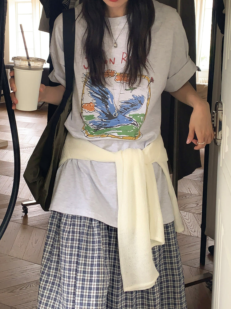 塗鴉插畫隨性oversize t