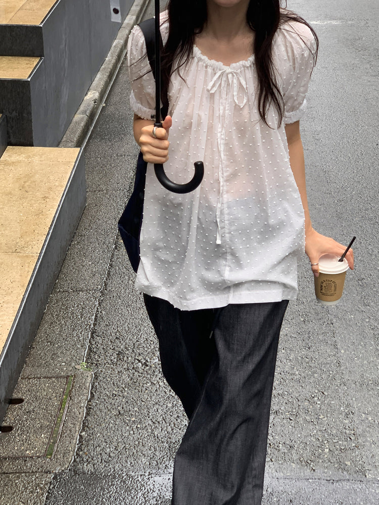 荷葉邊褲腳細節直褲