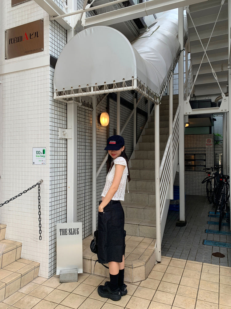 低調條紋五分褲
