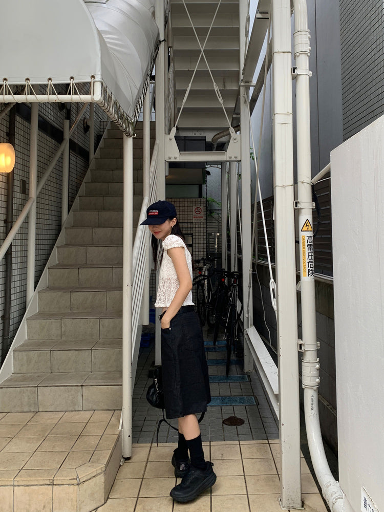 低調條紋五分褲