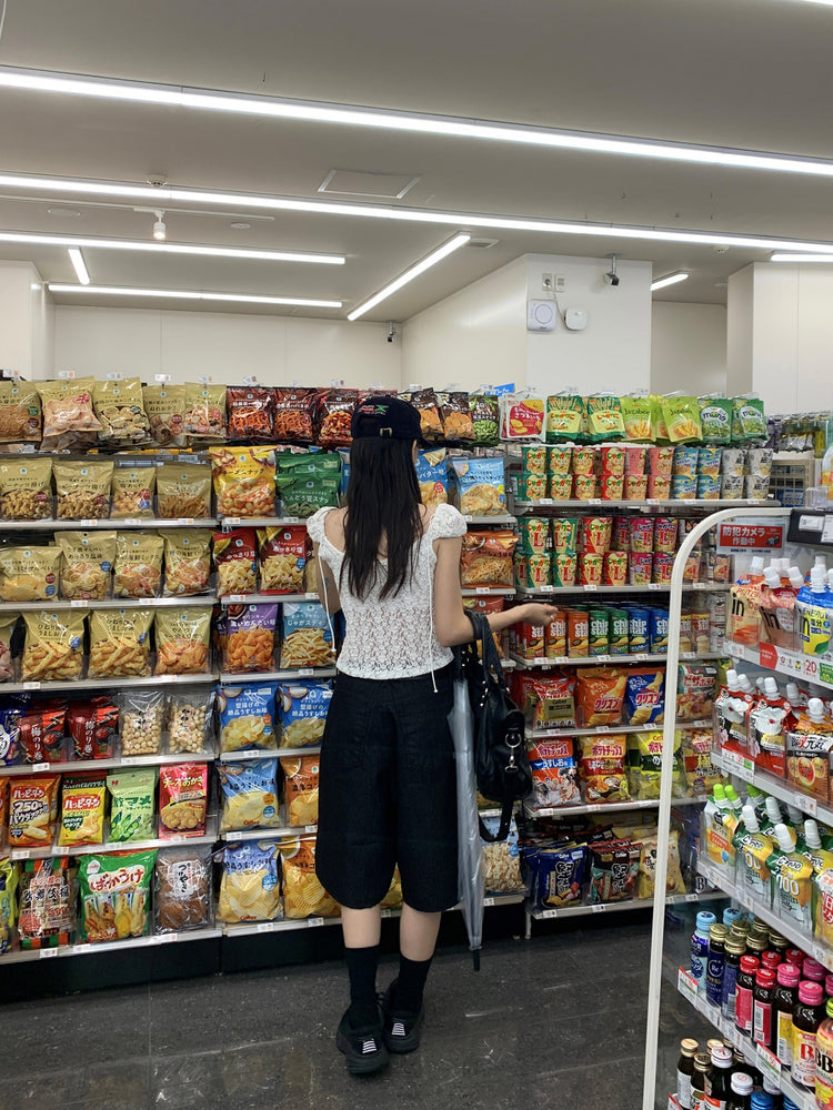 低調條紋五分褲