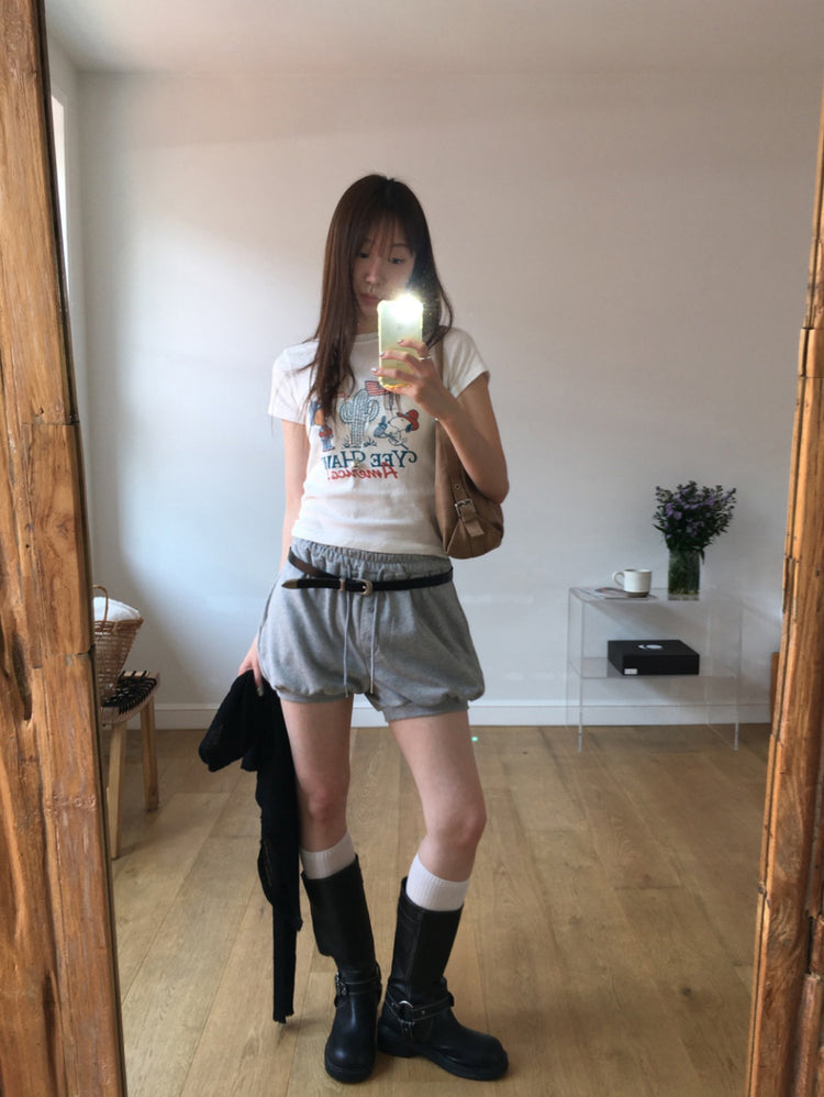 史努比圖案合身tee