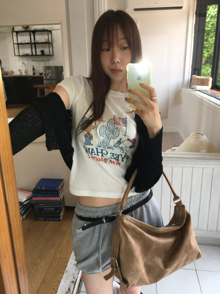 史努比圖案合身tee