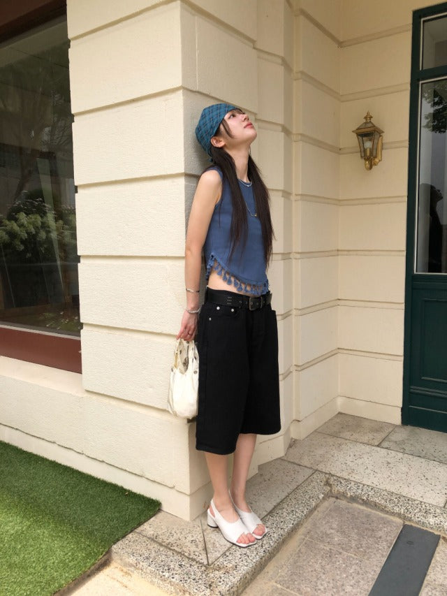 撞色格紋造型方巾