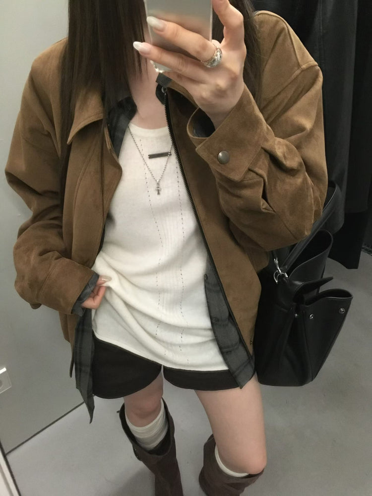 高質撞色格紋襯衫