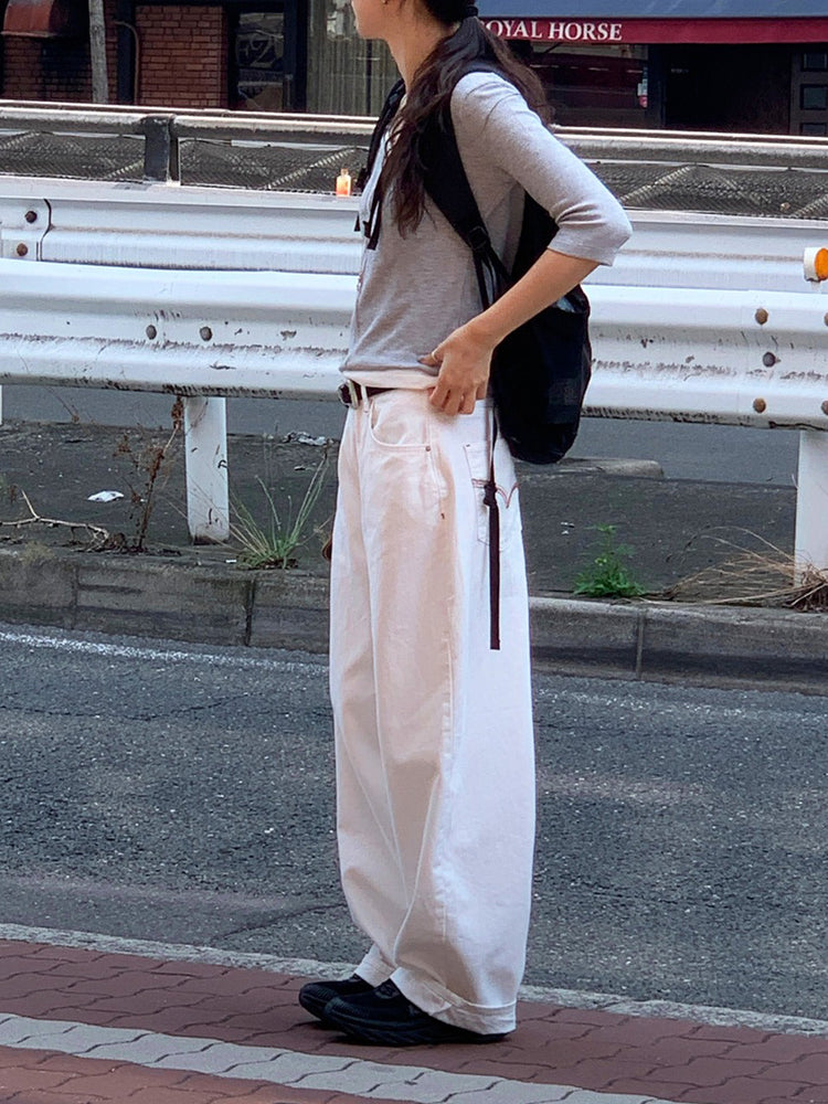 明線口袋細節繭型褲
