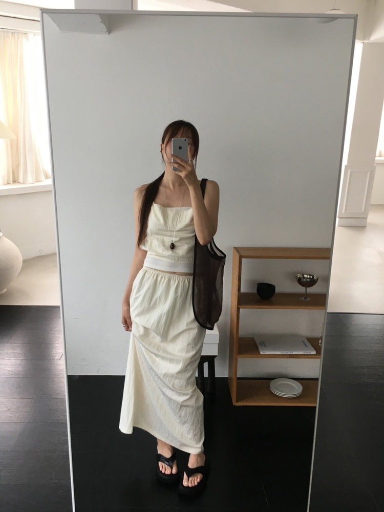美色暗紋平口上衣