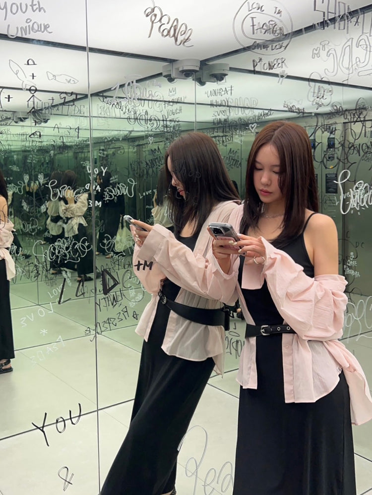 高質微透紋理寬鬆襯衫