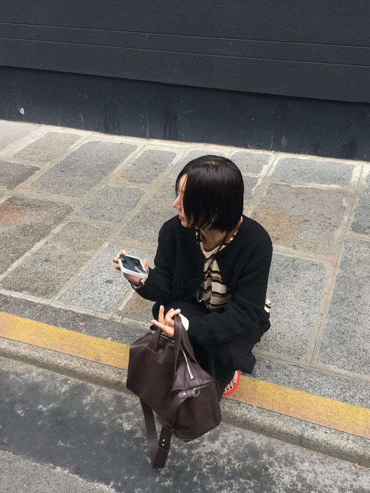 高質設計師品牌美色條紋寬鬆t