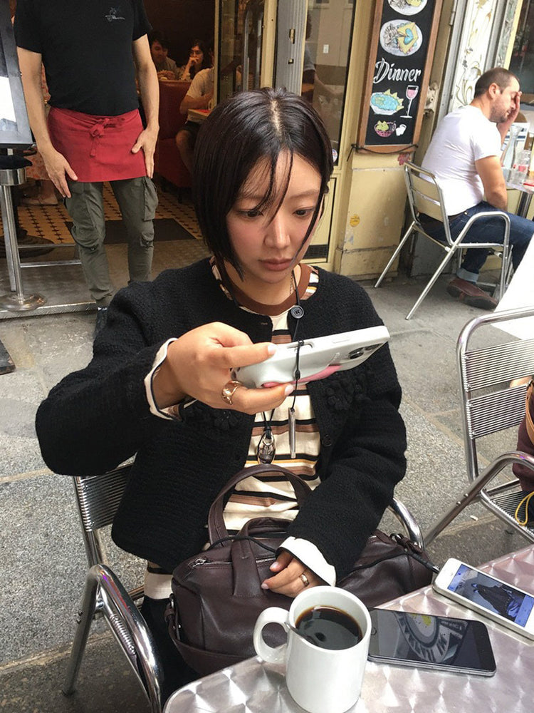 高質設計師品牌美色條紋寬鬆t