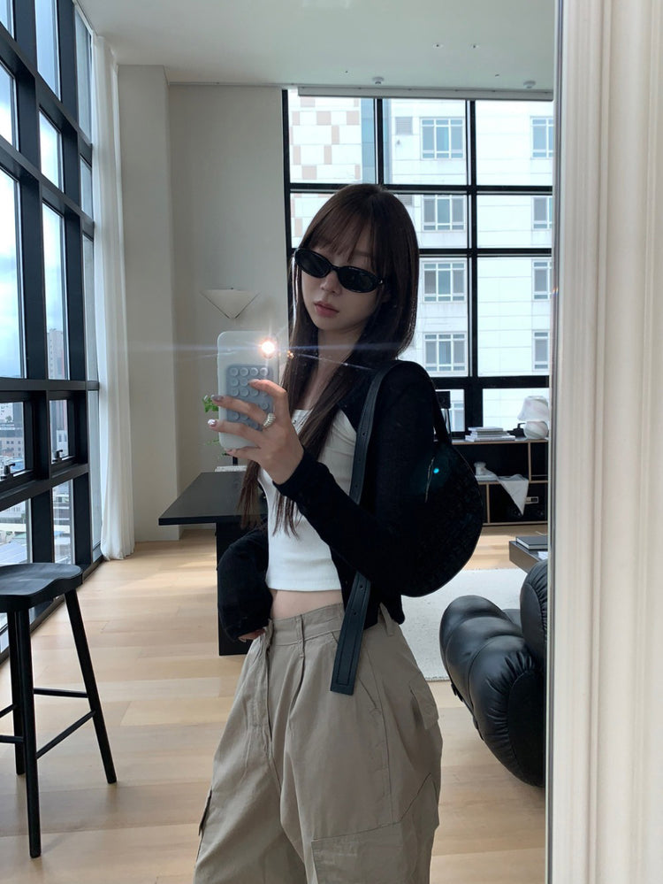 微透美色排鈕修身外套