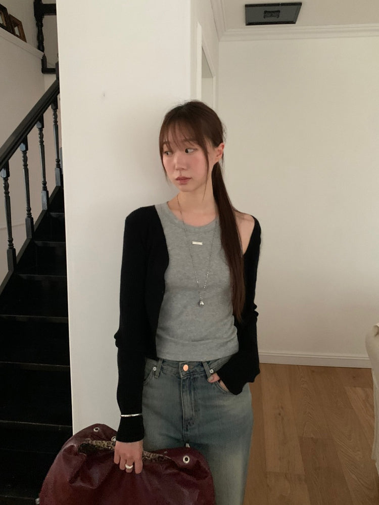 美色鐵牌扣細節背心