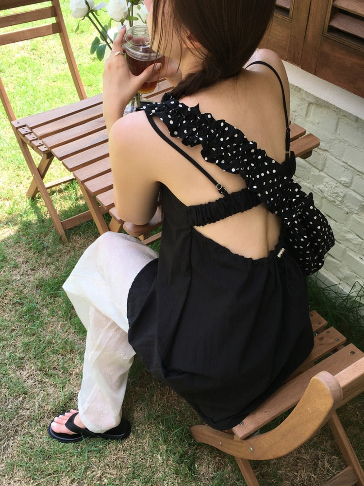 美背線條綁帶細節連身裙