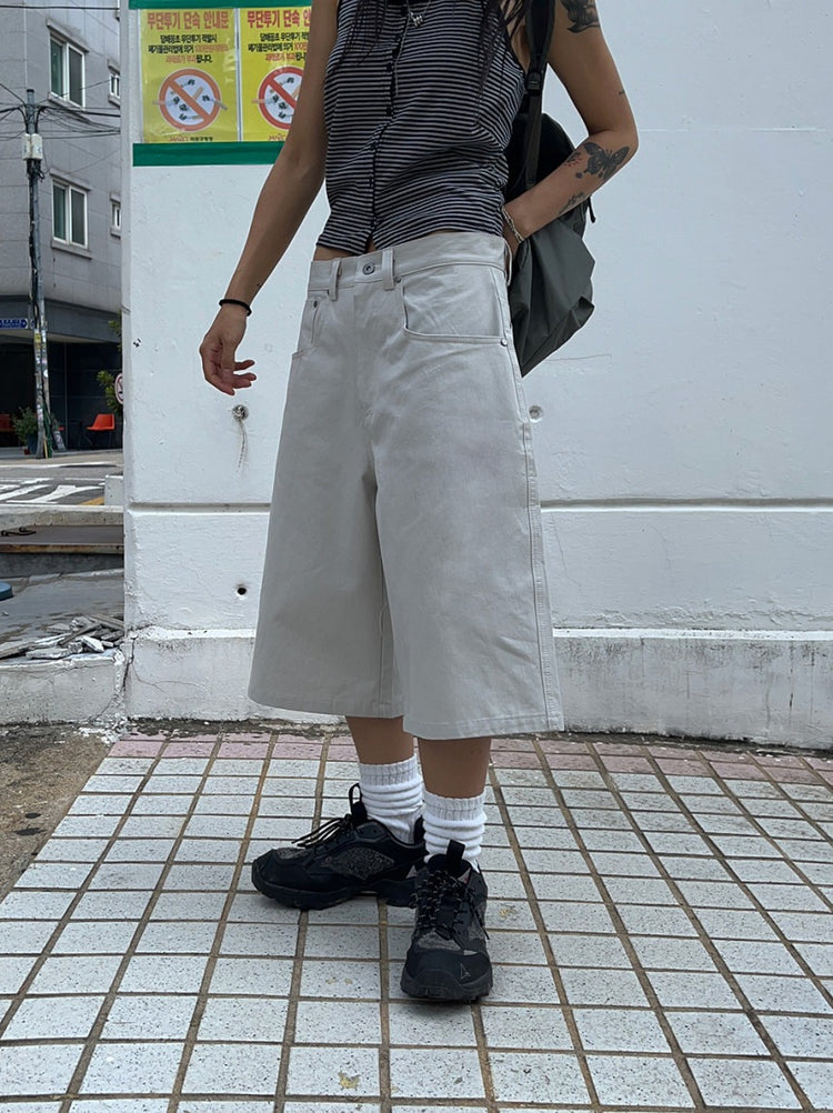 掛脖條紋撞色排鈕上衣
