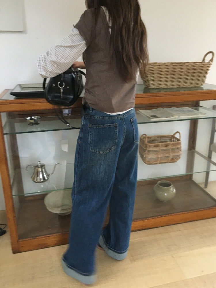 翻領格紋修腰細節襯衫