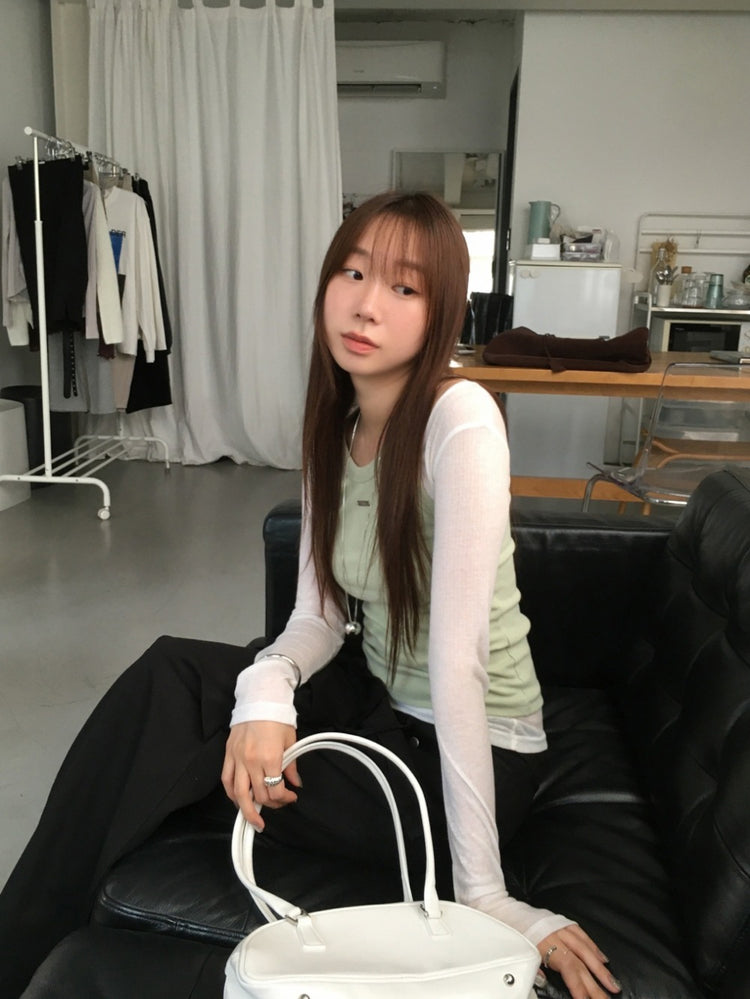 美色鐵牌扣細節背心