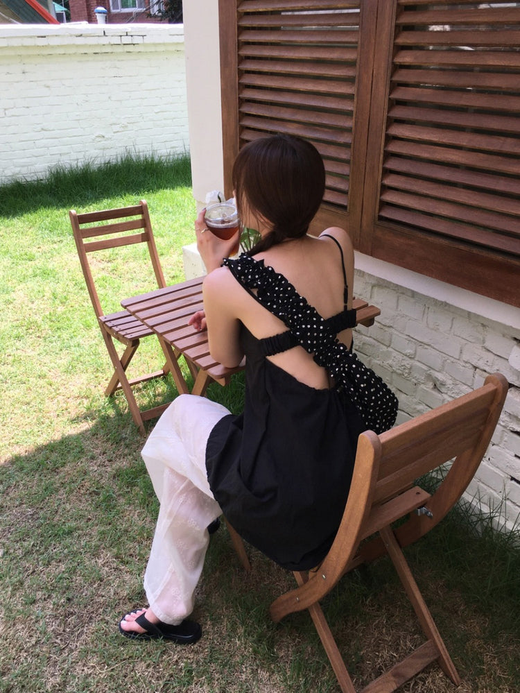 美背線條綁帶細節連身裙