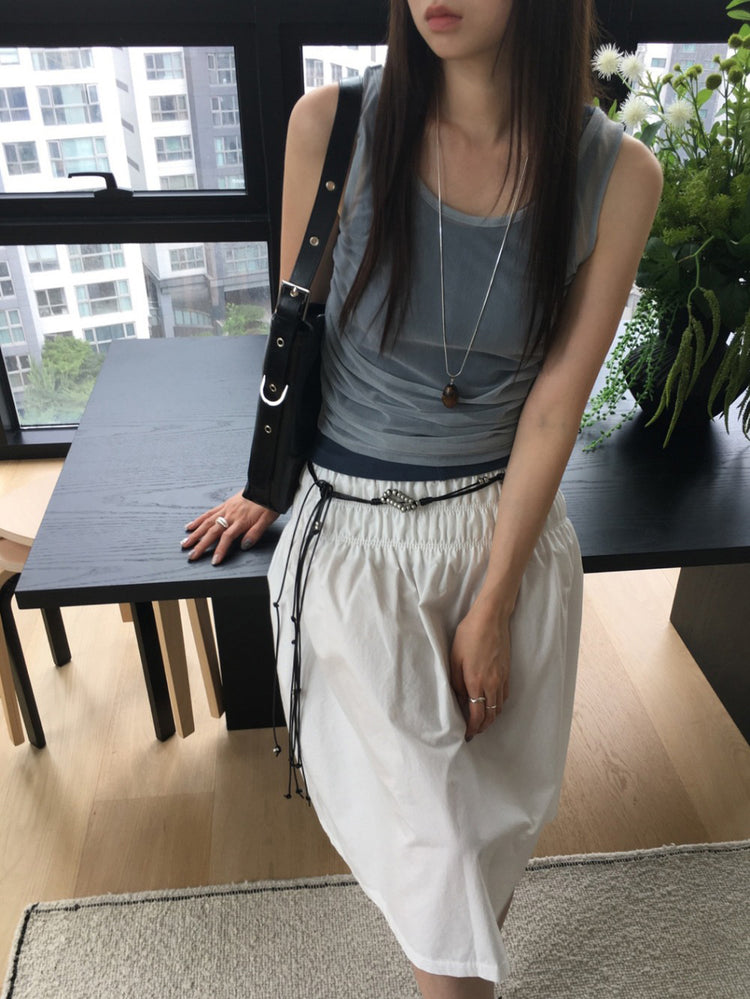 美色U領修身背心