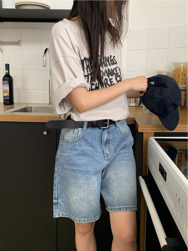 美式塗鴉圖案寬鬆t