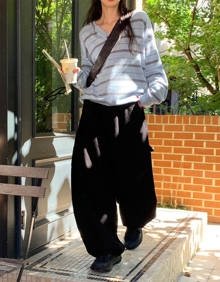 愛心形狀細節廓形褲