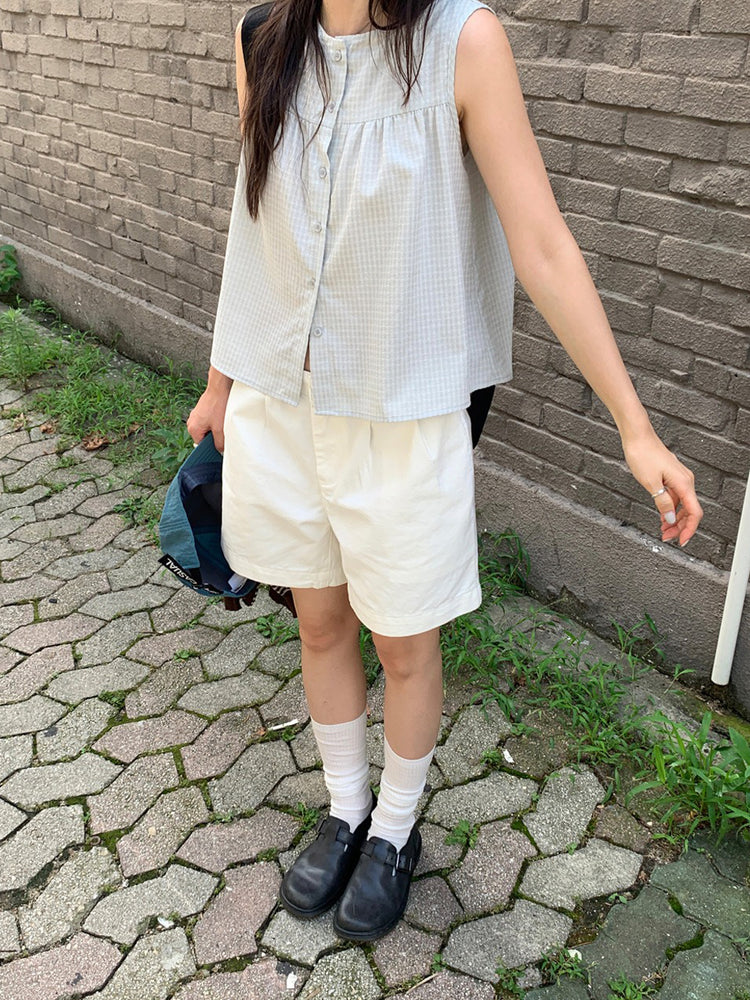 標籤細節寬鬆休閒短褲