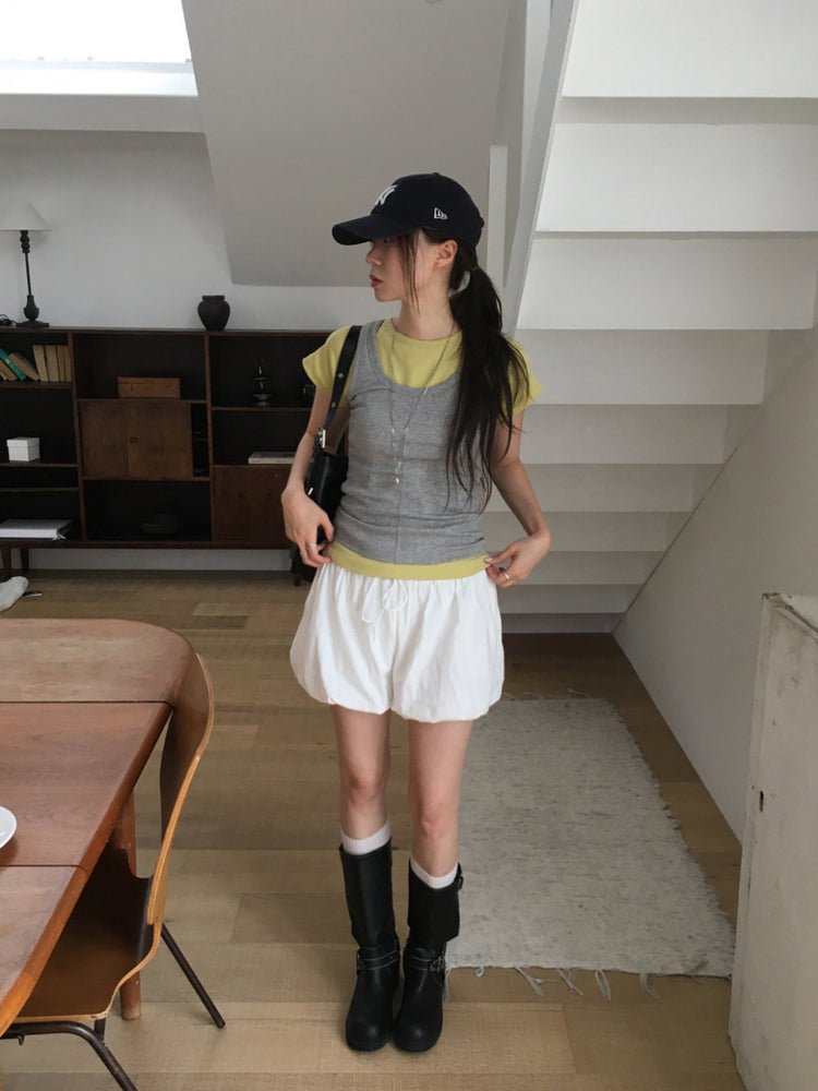 美色U領修身背心