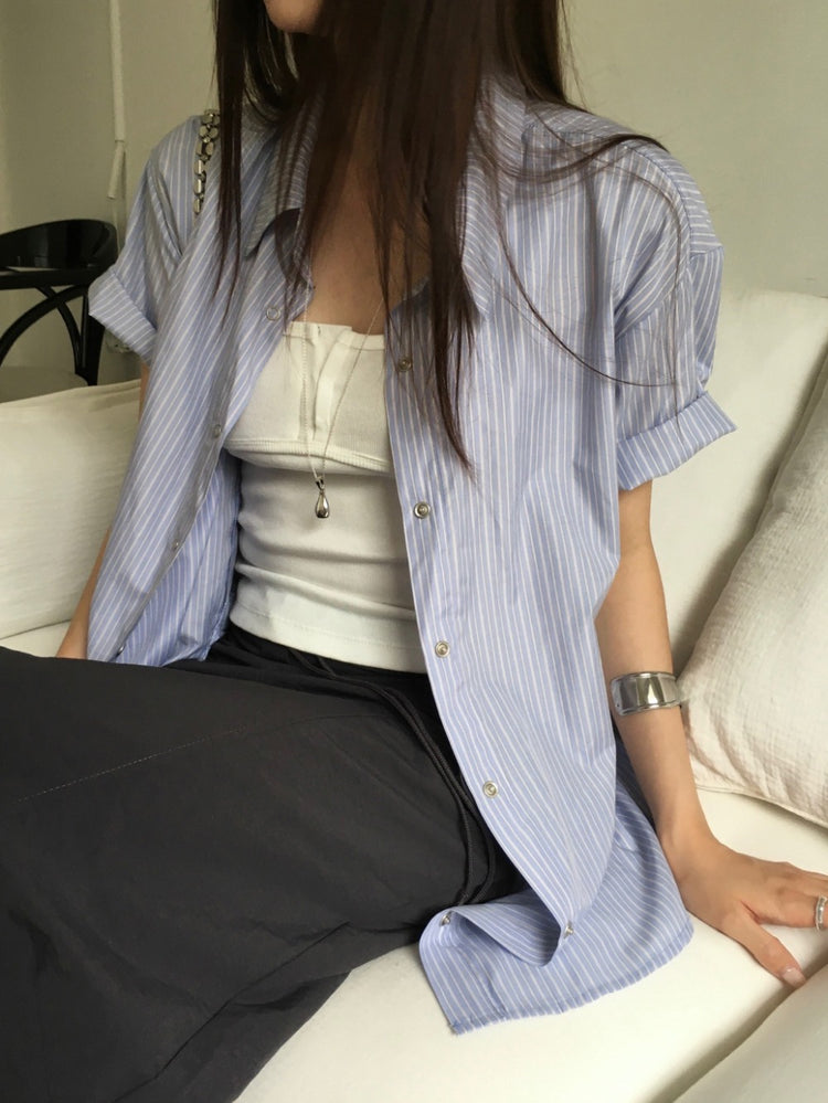 U領排鈕修身背心