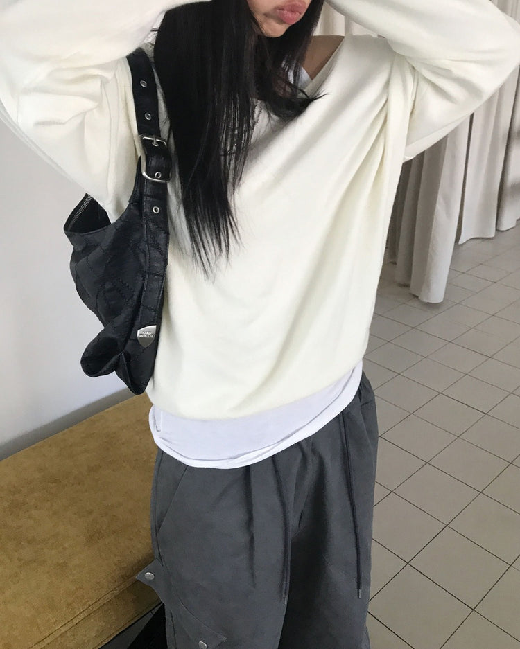 船領美肩細節針織上衣