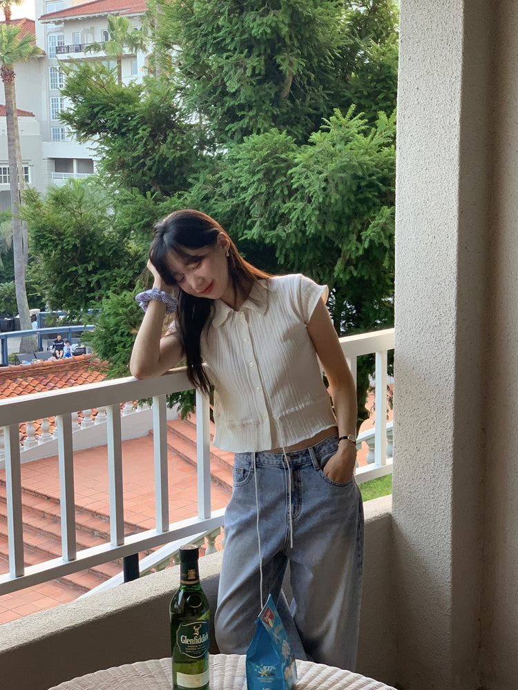 不修邊修腰細節針織上衣
