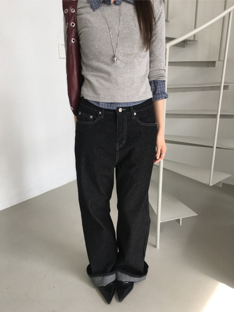 翻領格紋修腰細節襯衫