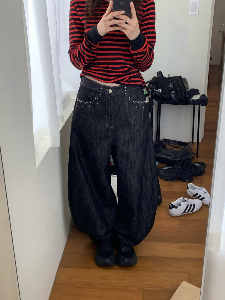 翻領條紋撞色修身上衣
