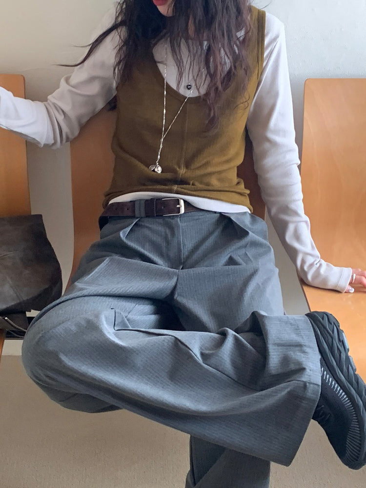 微透膚天絲排鈕上衣背心套裝