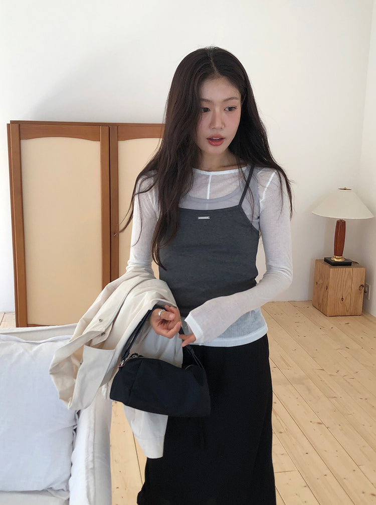 美色鐵扣細節背心